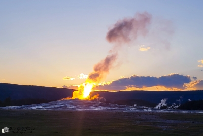 Old Faithful at Sunset May 2025